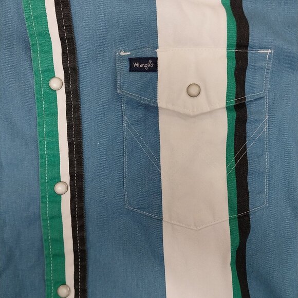 Wrangler Men's Vintage Brushpopper Classic Fit Long Sleeve Snap Shirt - Picture 2 of 2